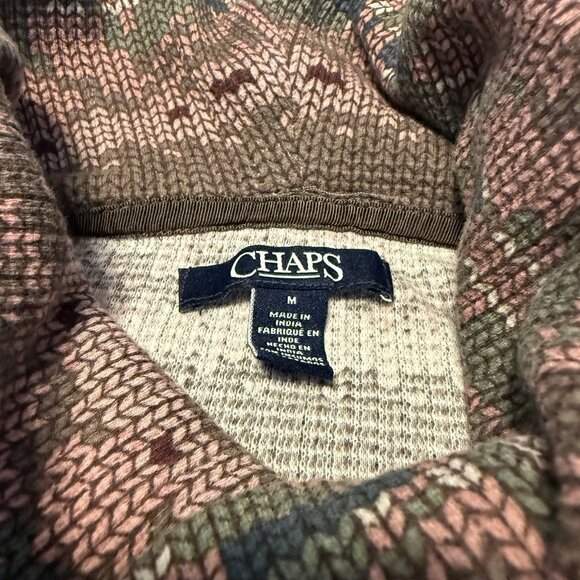 Women's Chaps Funnel Neck Rose & Mauve Print  Top - Size Medium - Picture 4 of 4